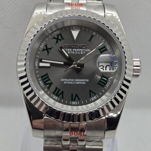 Custom 39mm Automatic Seiko Mod Watch Datejust Wimbledon Dial